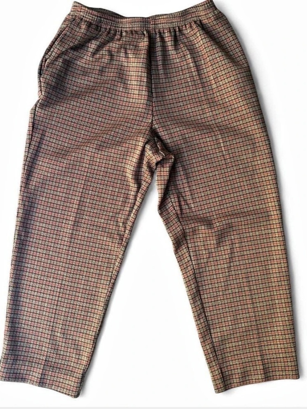Alfred Dunner Vtg Pull On Plaid Houndstooth Straight Leg Pants Sz 14